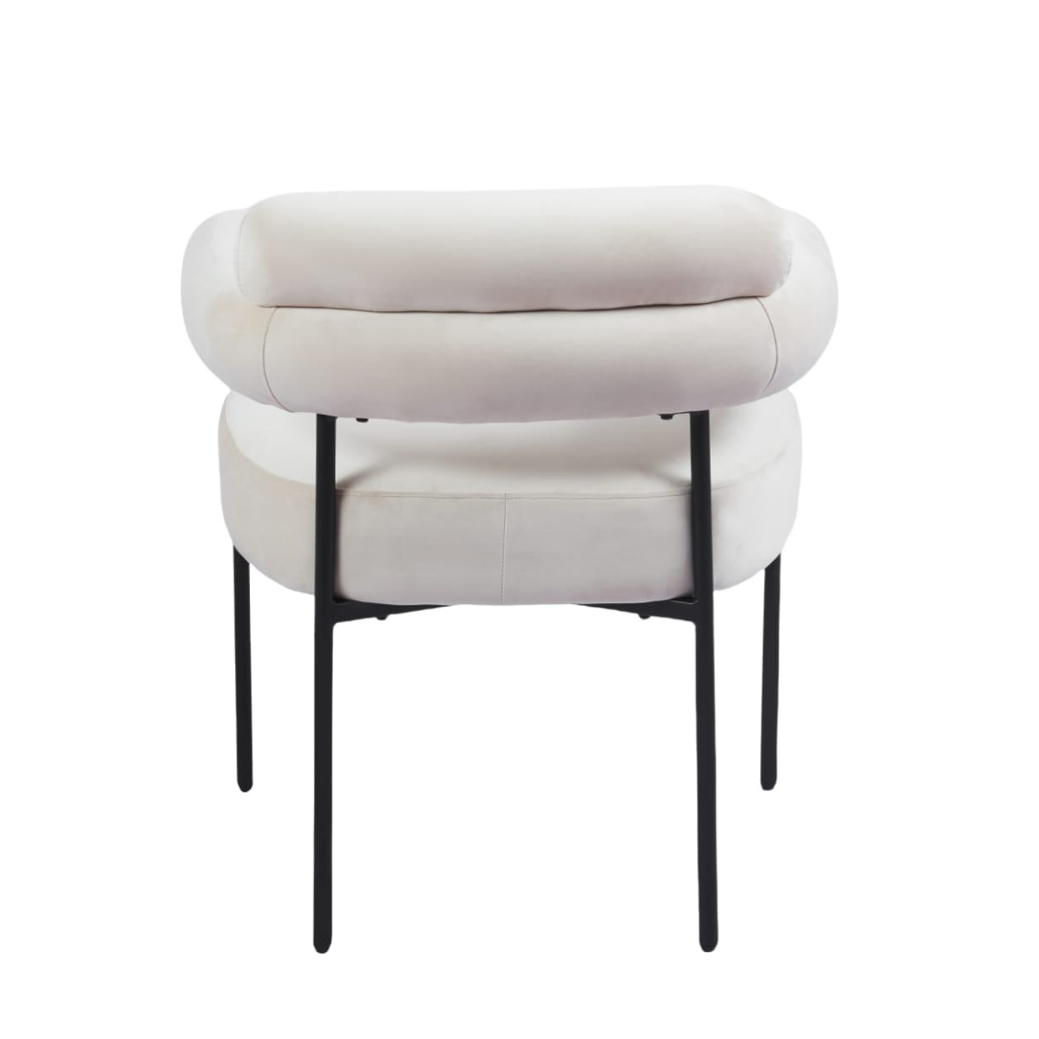 Chaise en Tissu Bouclé Blanc Doudou ou Velours avec piétement métallique