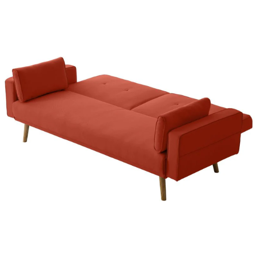 Canapé droit 3 places scandinave convertible en tissu