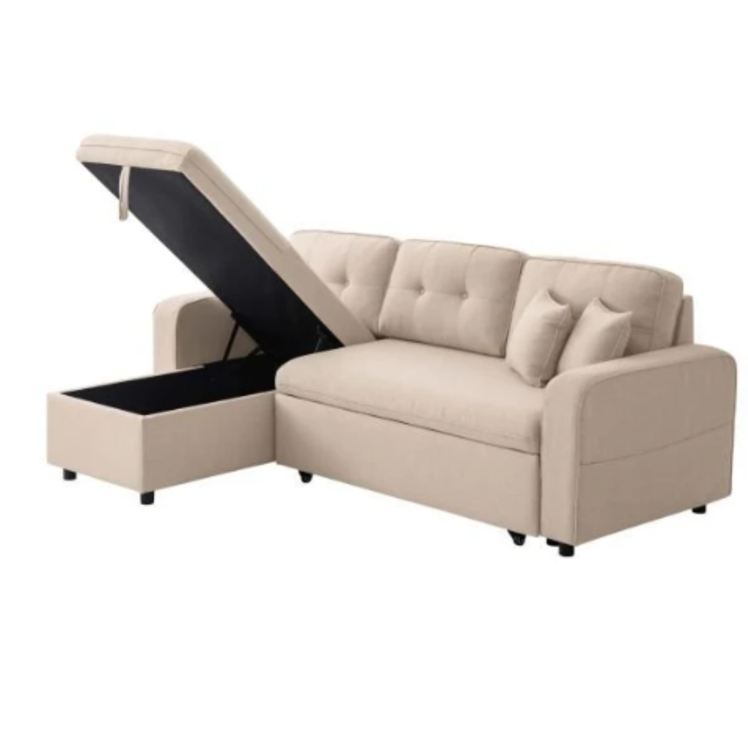 Canapé d'angle  convertible réversible en tissu