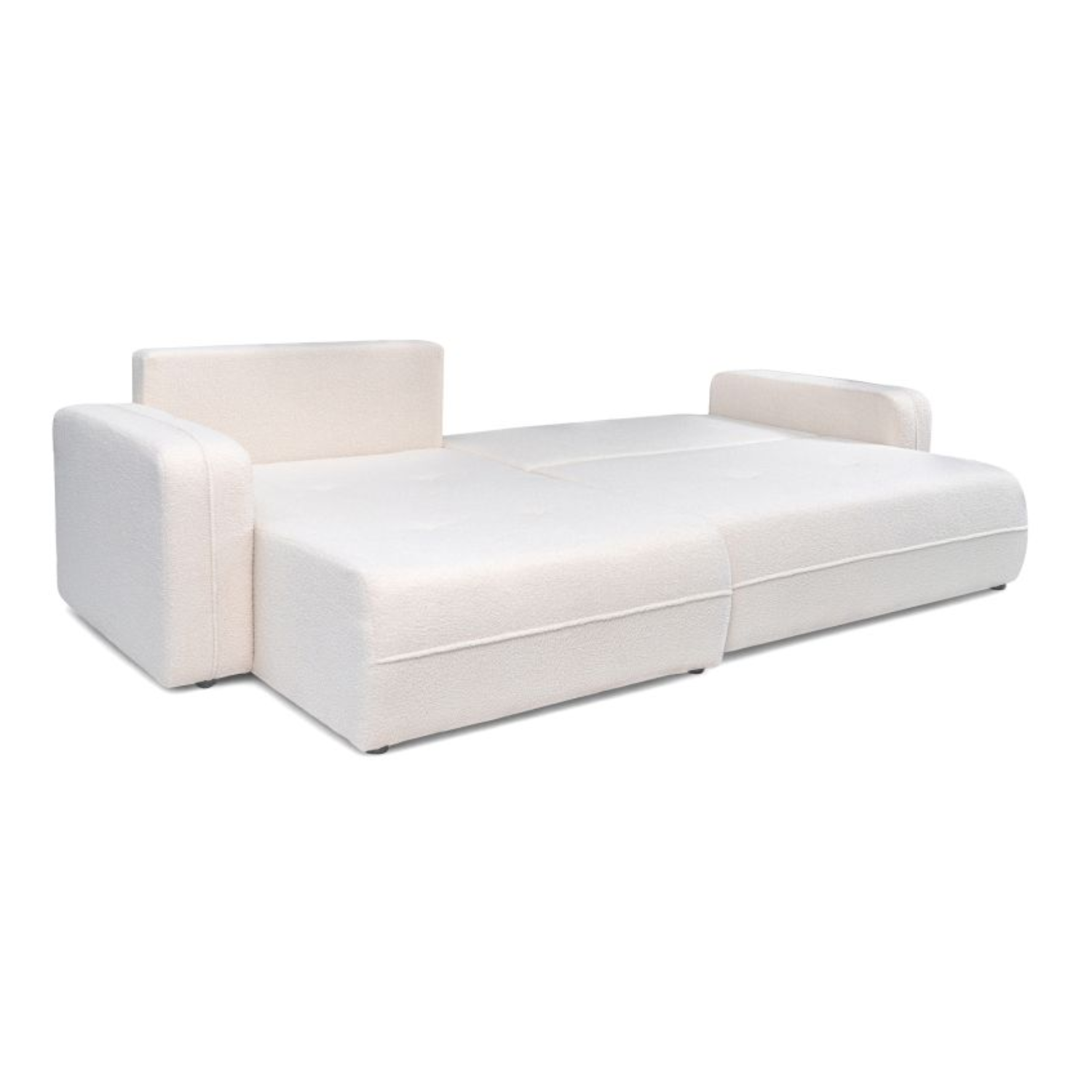 Canapé d'angle max réversible et convertible 5 places en tissu bouclettes