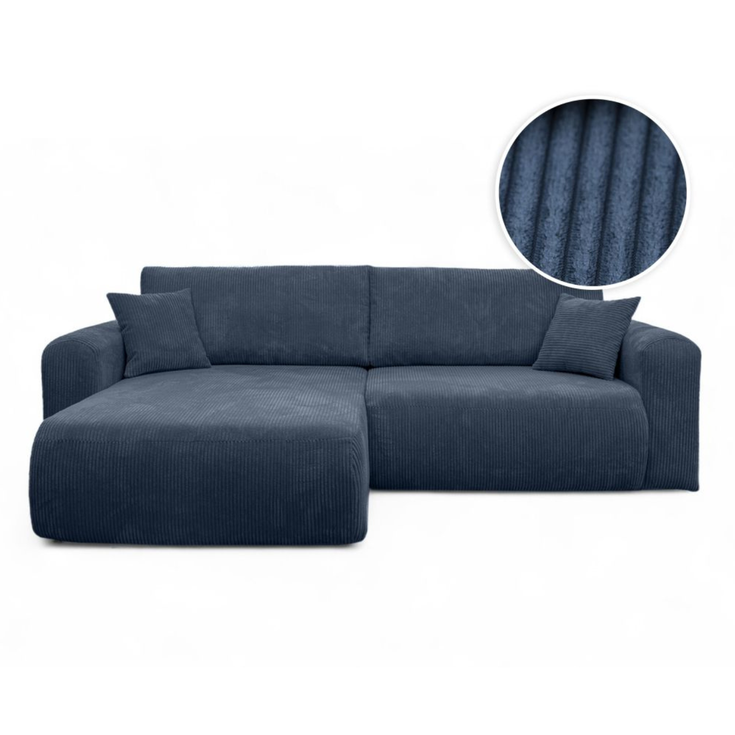 Canapé d’Angle Réversible – 4 Places – Convertible avec Coffre – Tissu Bouclette ou Velours Côtelé