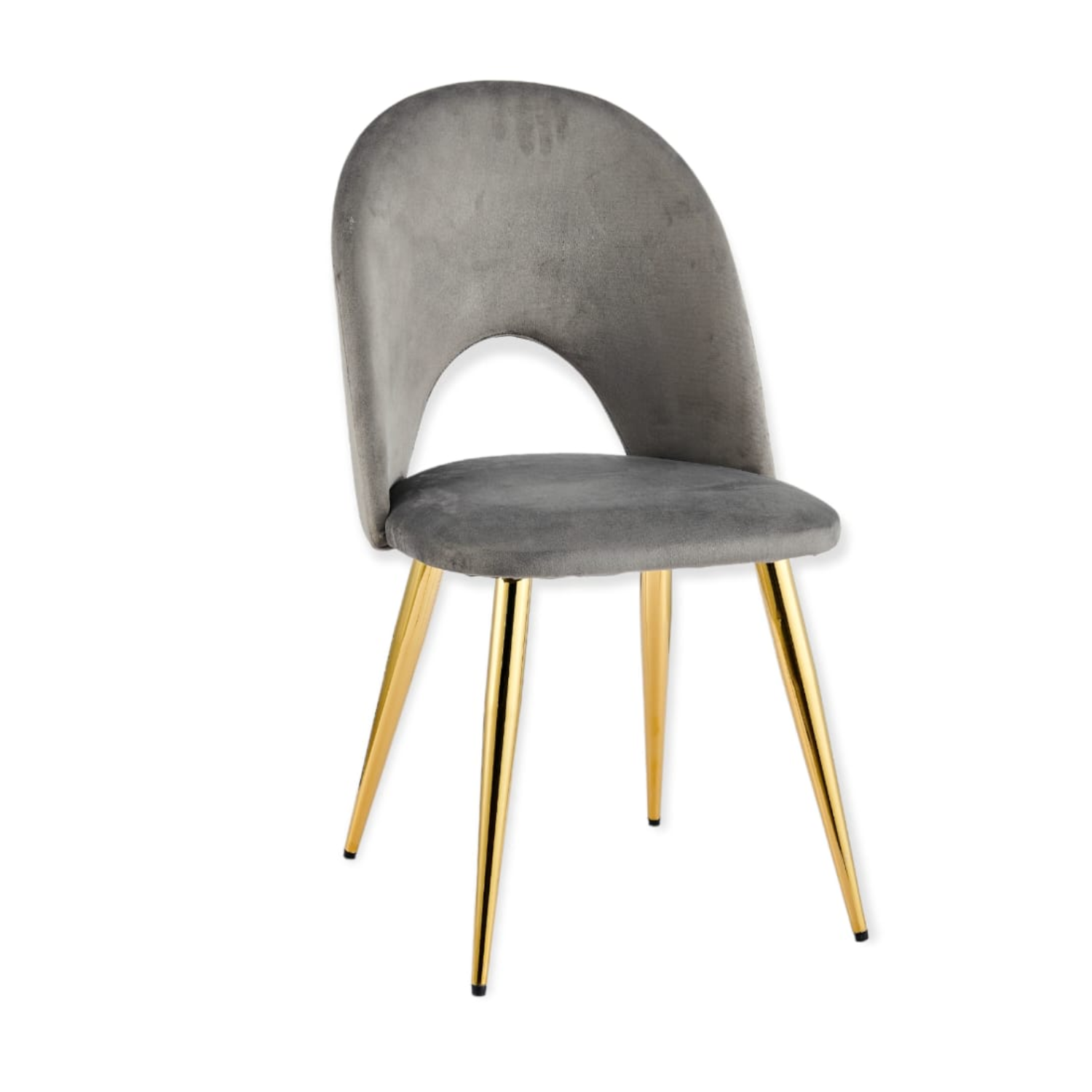 Chaise en velours avec piètement noir ou doré – L 45 cm x P 45 cm x H 90 cm
