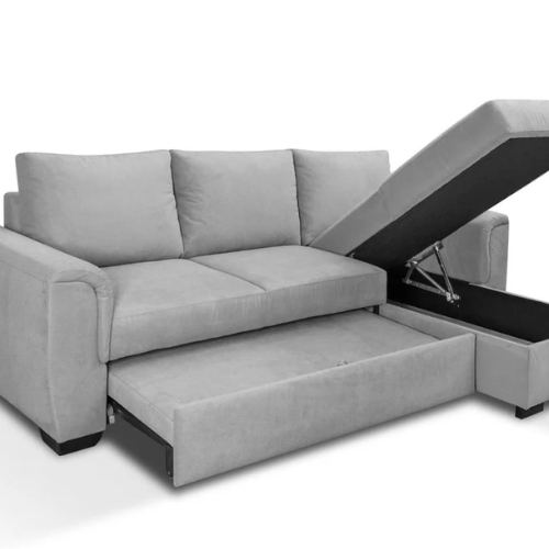 Canapé d'angle convertible réversible en tissu