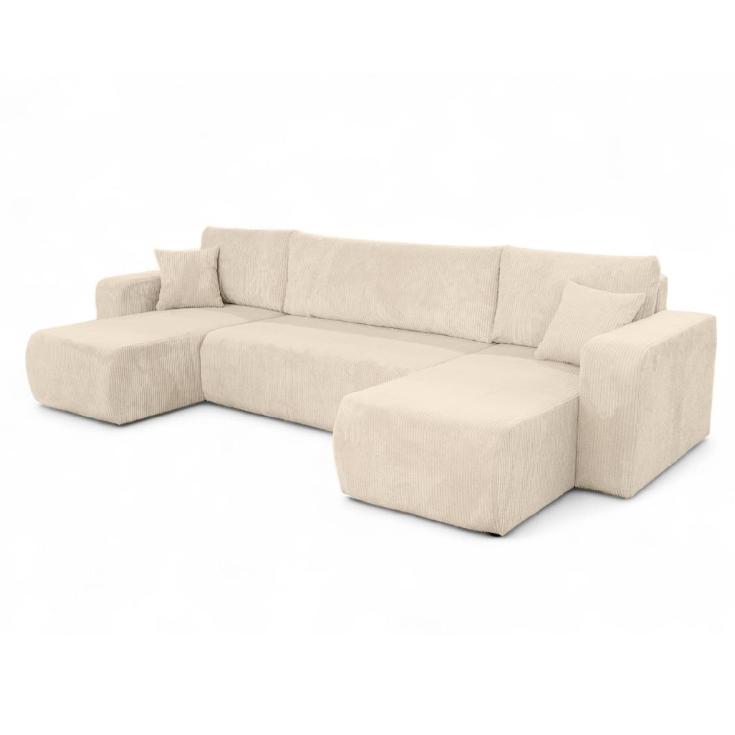 Canapé Panoramique – 5 Places – Convertible avec Coffre – Velours Côtelé