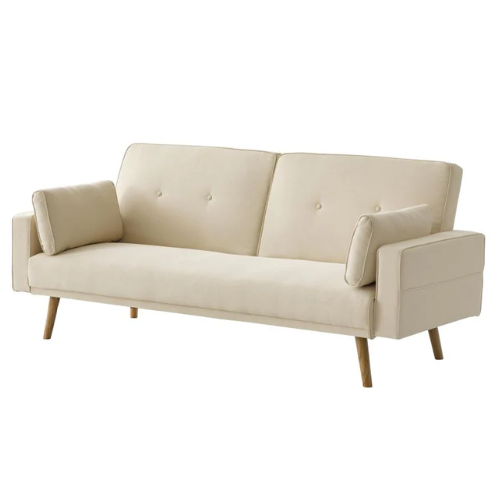Canapé droit 3 places scandinave convertible en tissu