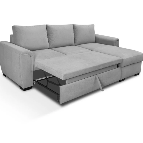 Canapé d'angle convertible réversible en tissu