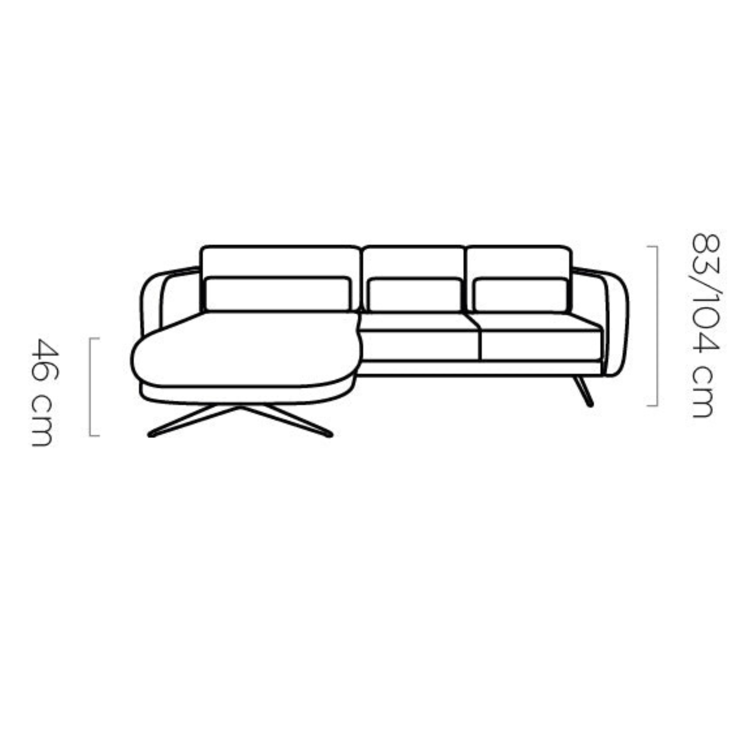 Canapé moderne avec profondeur d’assise réglable et appui-tête coulissant
