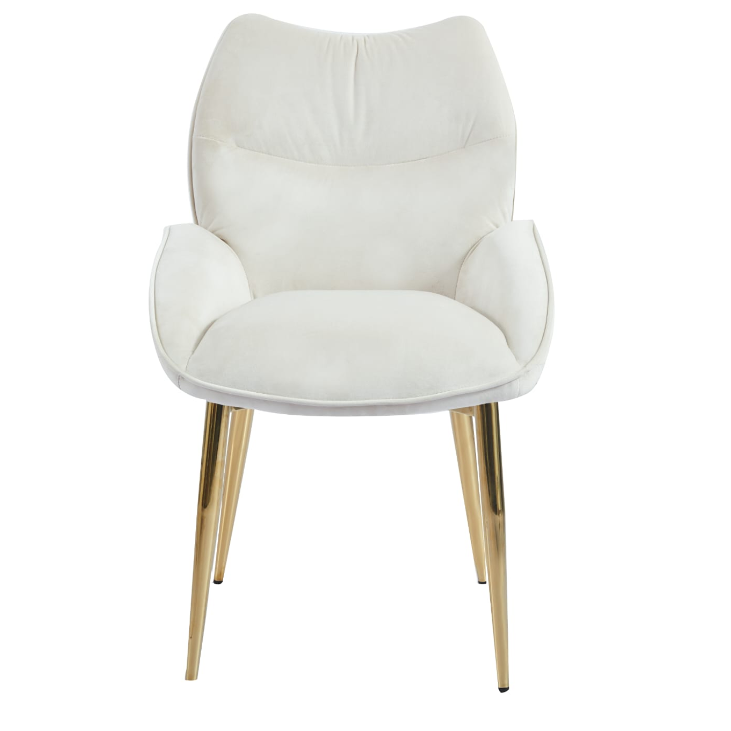 chaise Assise ergonomique en velours & pieds métal