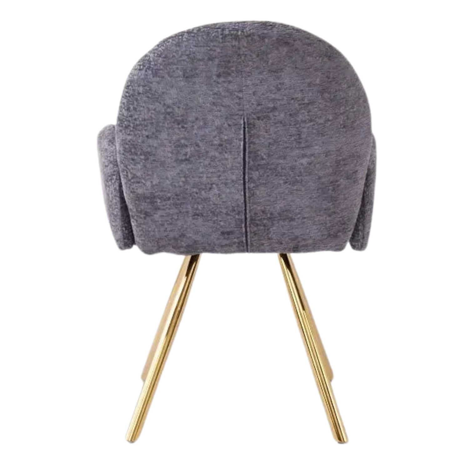 Chaise en tissu chenille avec dossier haut – Piètement en acier doré, argenté ou noir