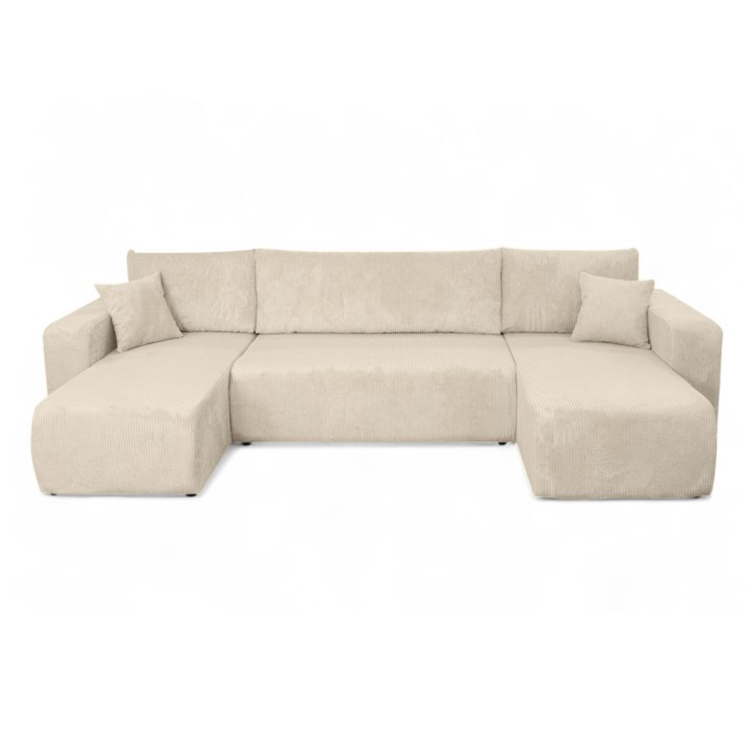 Canapé Panoramique – 5 Places – Convertible avec Coffre – Velours Côtelé