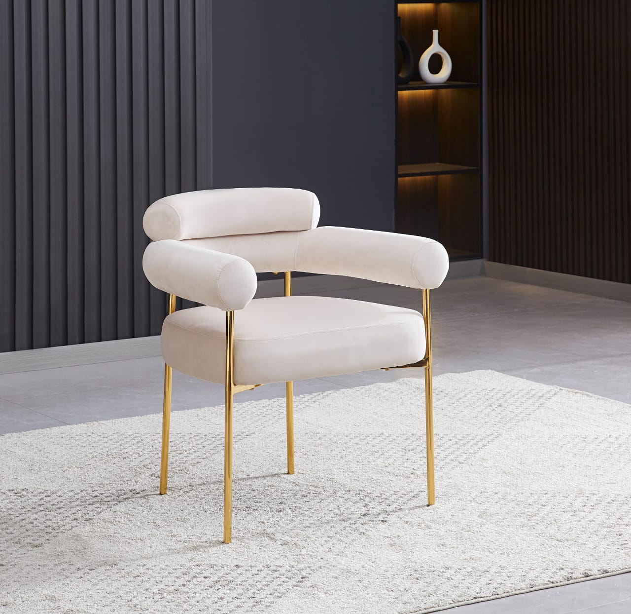 Table à Manger Ronde Plateau en Céramique Marbre Blanc plus Chaises LUNA - Meublei