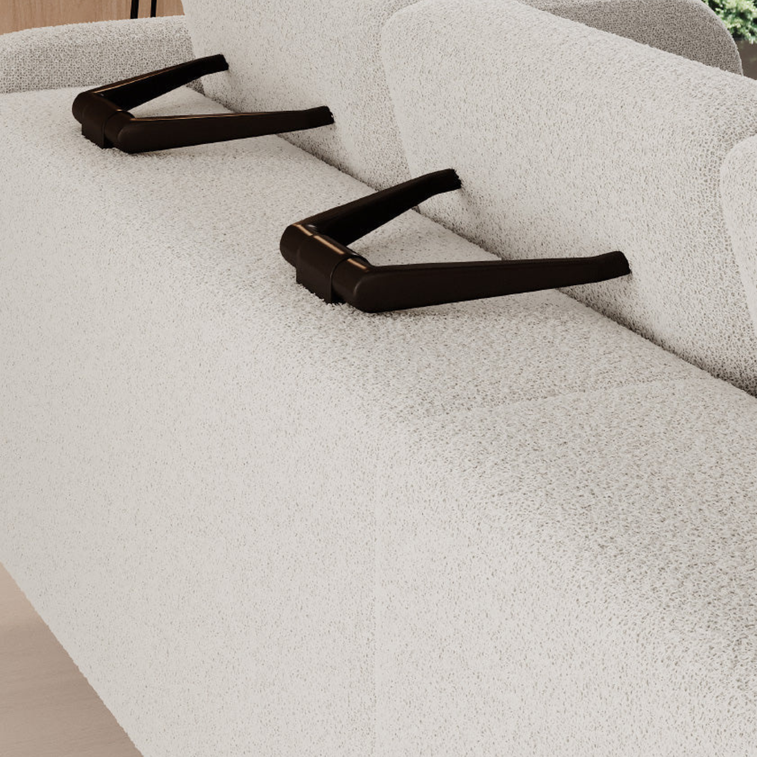 Canapé moderne avec profondeur d’assise réglable et appui-tête coulissant