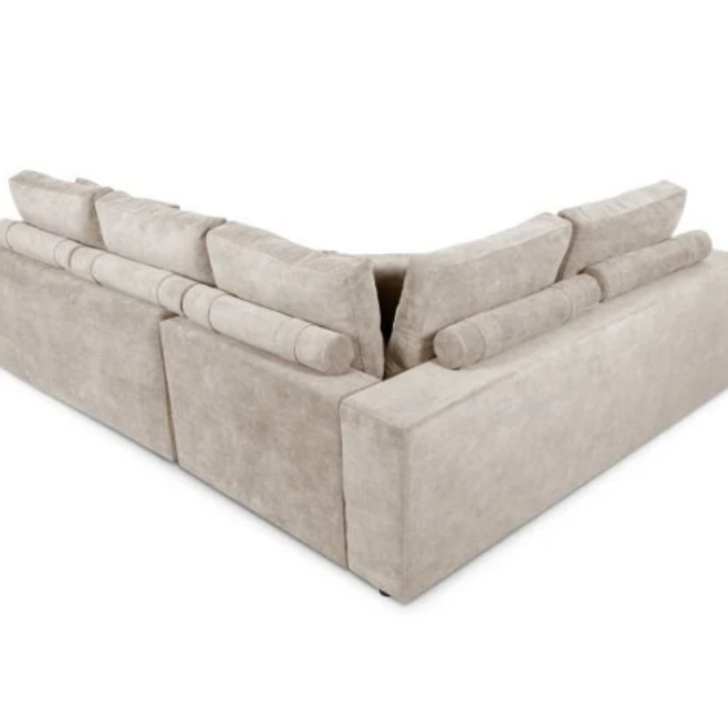 Canapé d'angle convertible avec 2 poufs et coffre en tissu
