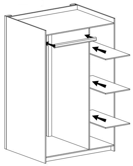 Armoire Moderne à Deux Portes avec Étagères - Decora Home