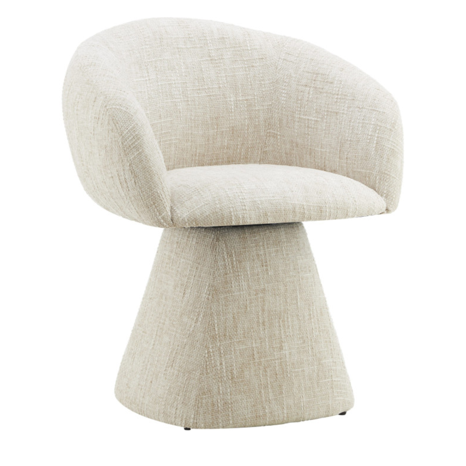 Chaise design – Assise et dossier en tissu bouclé, piétement acier (Beige / Gris clair)