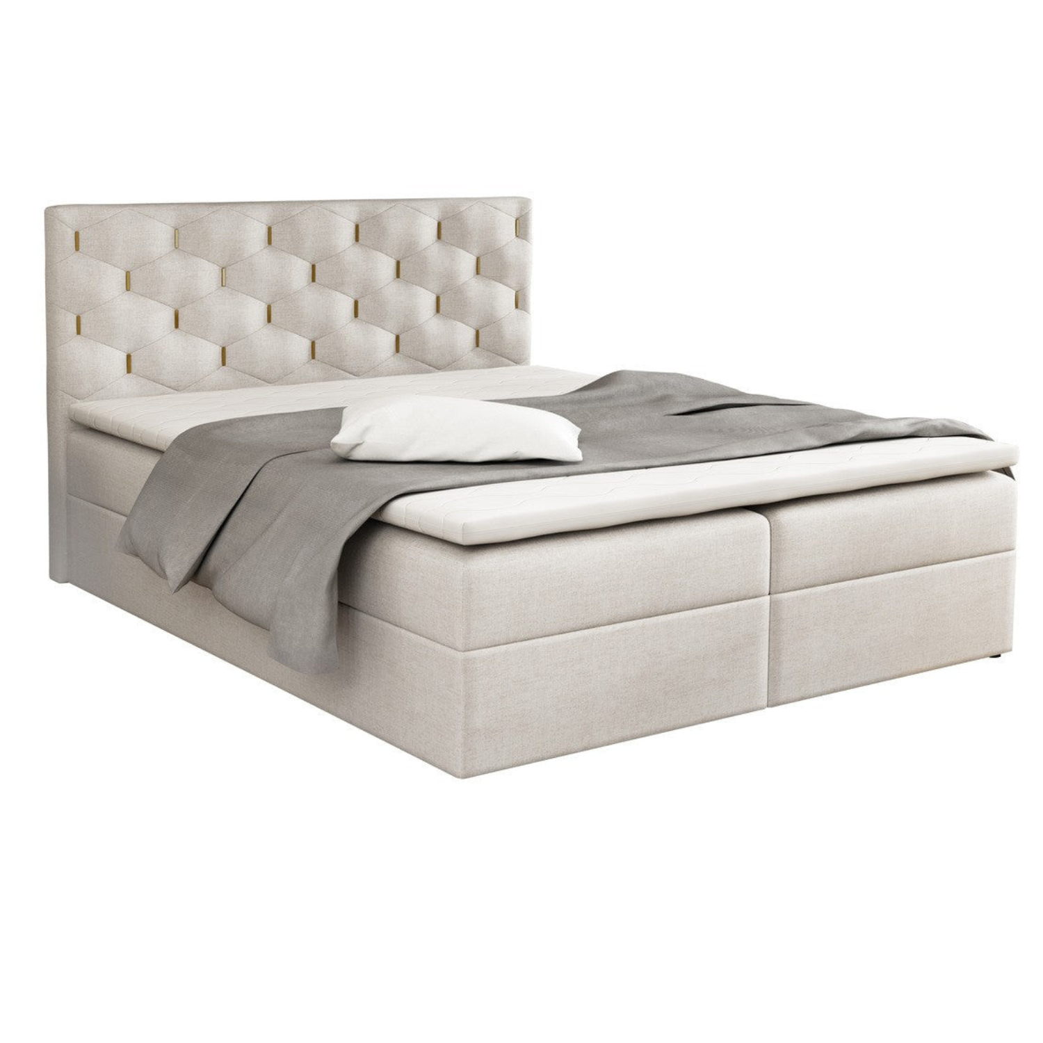 Lit coffre velours  continental 160x200 cm – Confort supérieur avec rangement intégré