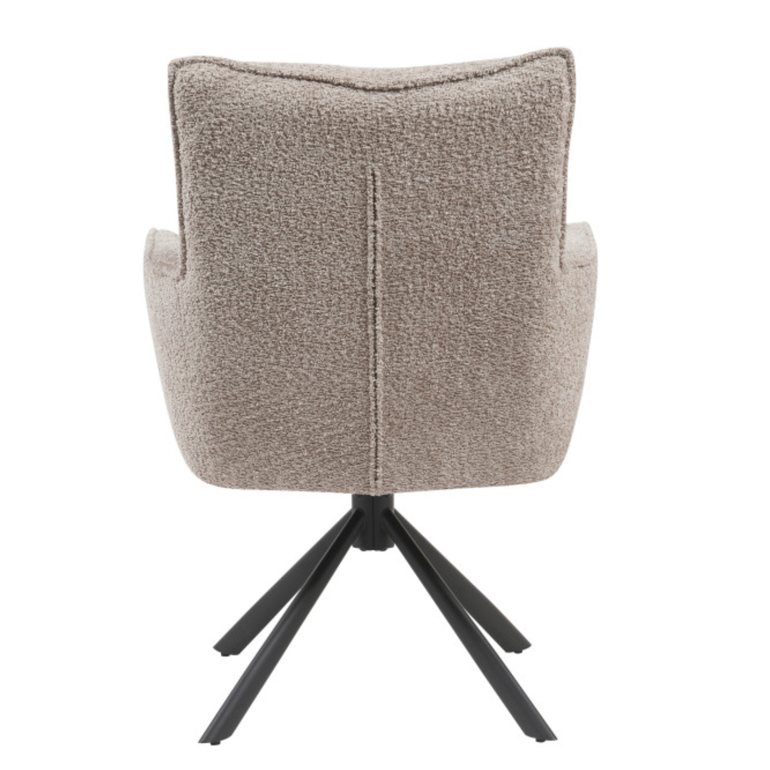 Chaise design – Assise en tissu bouclé, piétement acier pivotant (Beige ou Taupe)