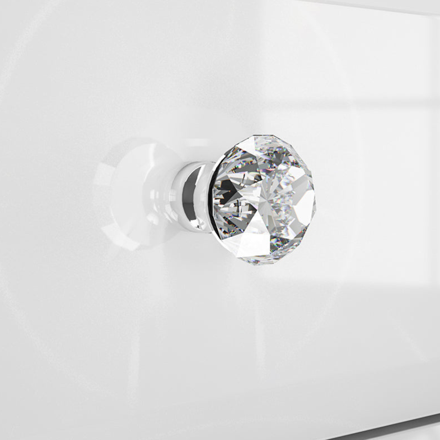 Table de Chevet – Élégance Moderne en Blanc Brillant avec Bordure ABS Durable