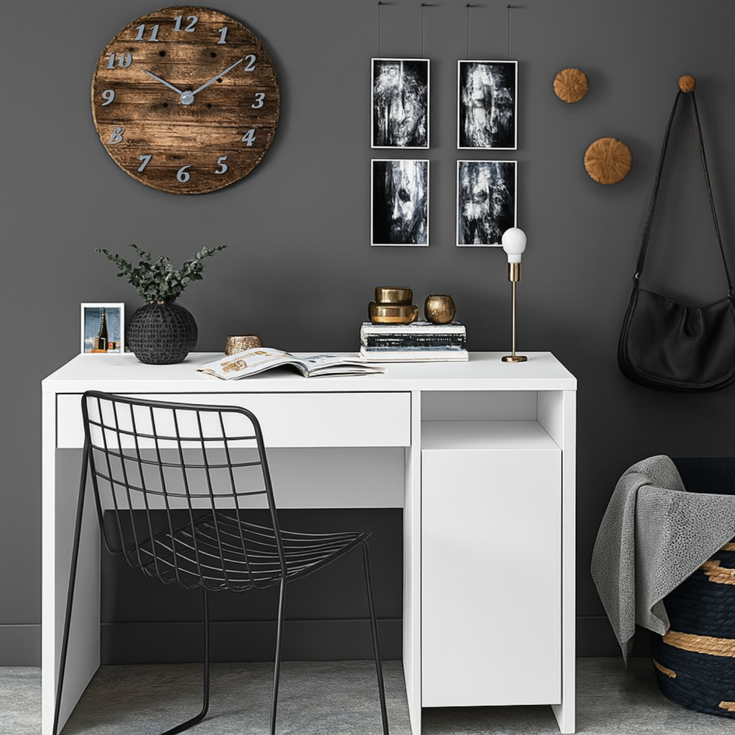 Bureau Blanc Contemporain – Résistance Supérieure et Finitions Haut de Gamme