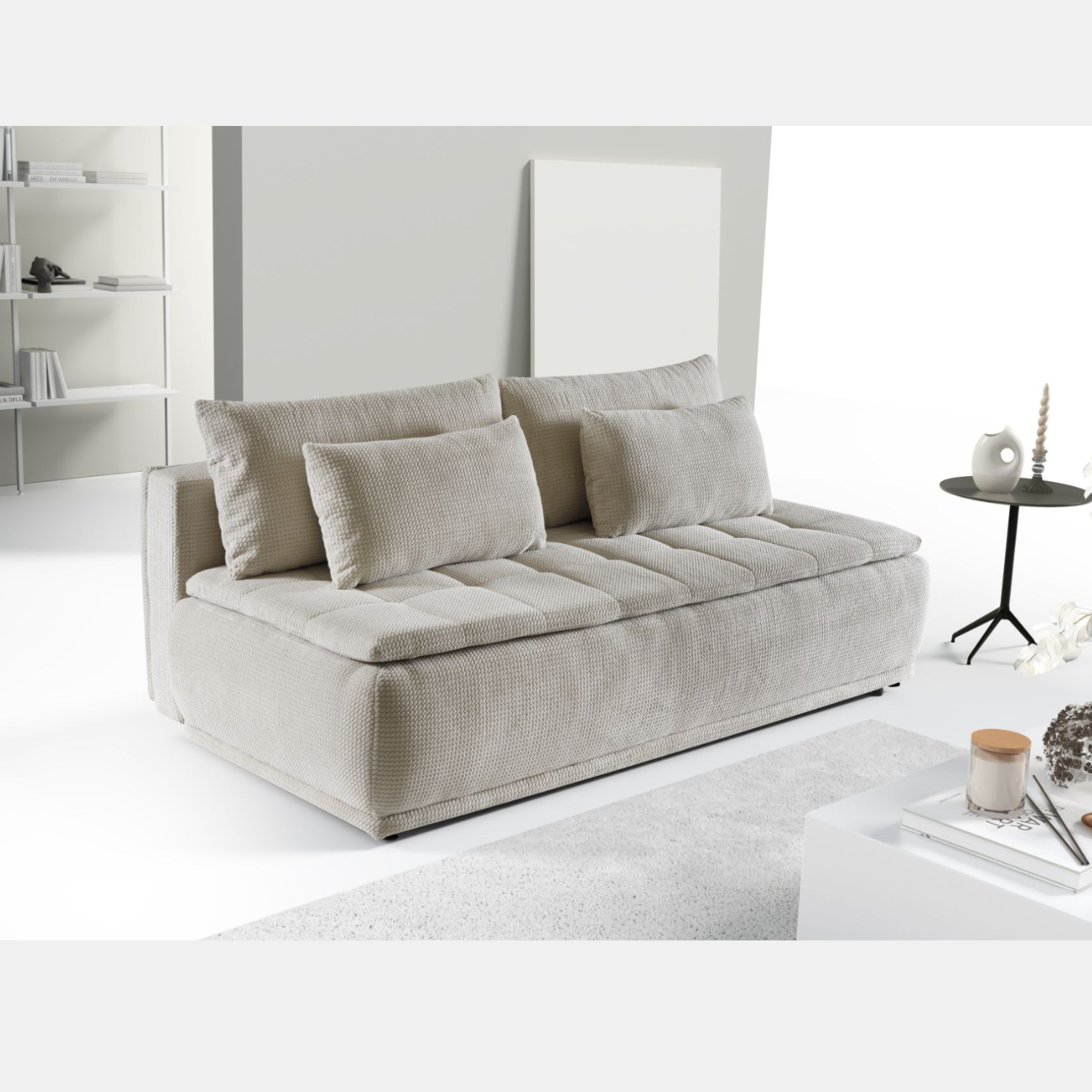 Canapé-lit 220 cm avec fonction couchage DL et coffre – grand confort et design épuré