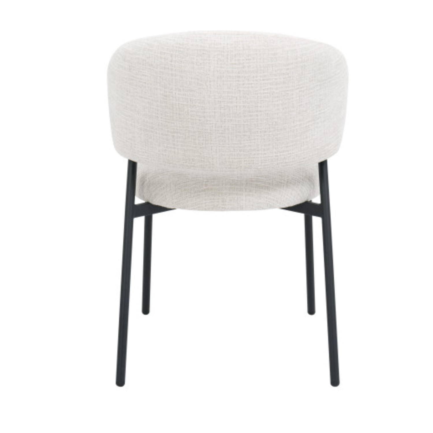 Chaise design – Tissu texturé & piètement acier noir (Beige ou Blanc)