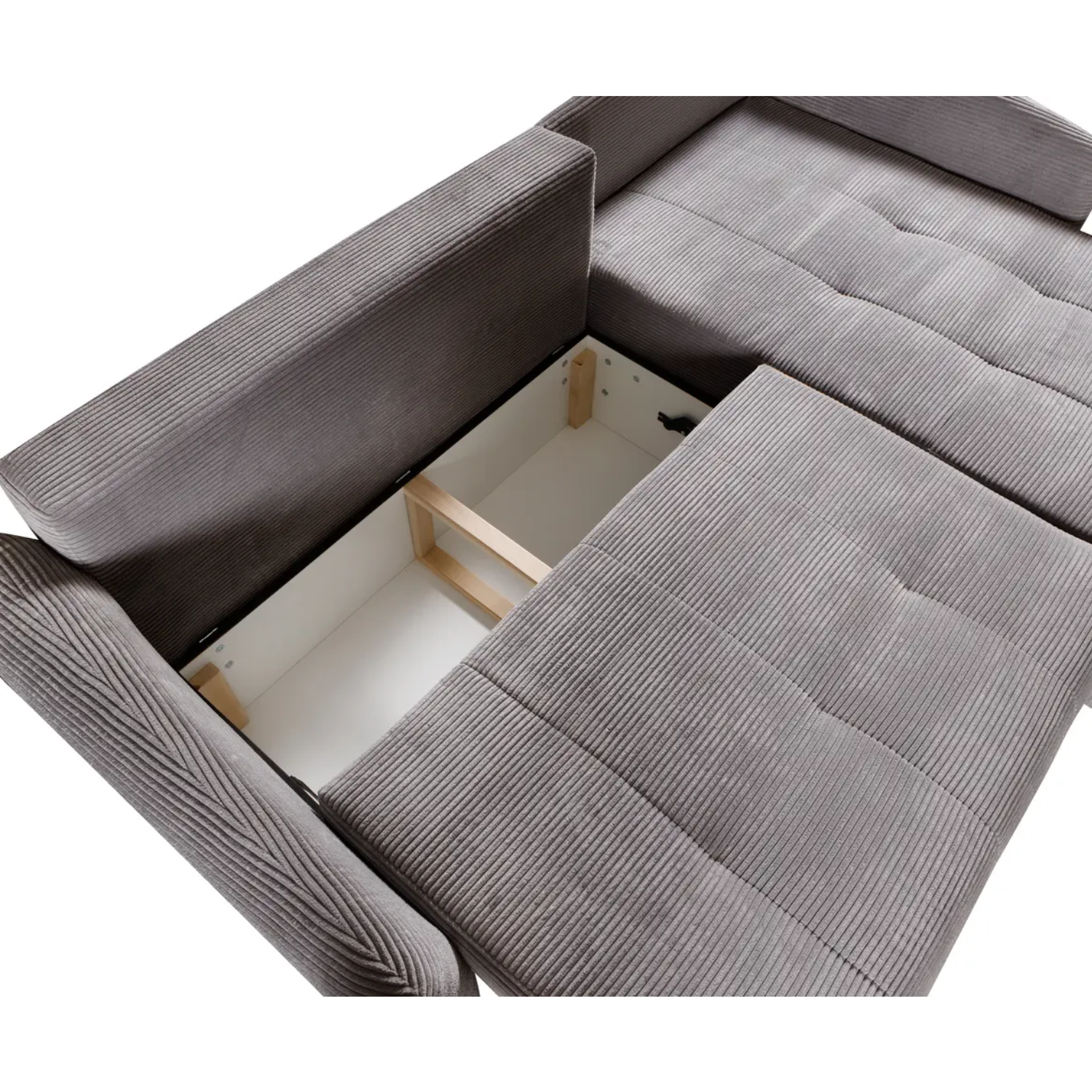 Canapé d’angle convertible – 250 cm – Couchage 140x200 cm – Design moderne avec coffre de rangement