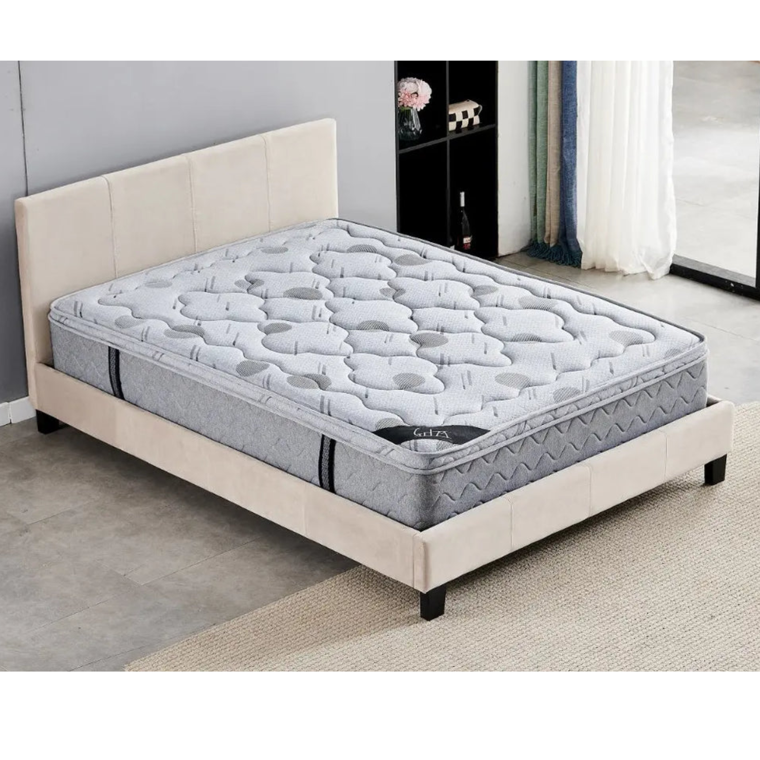 Lit Velours Bella 140x190 cm – Design Moderne et Élégant | Noir ou Taupe