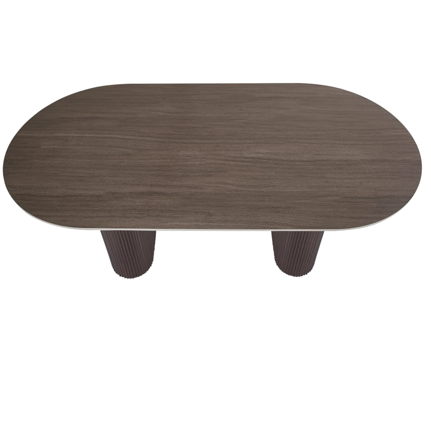 TABLE A MANGER PIED NOYER CERAMIQUE EFFET NOYER 180x90x75 CM