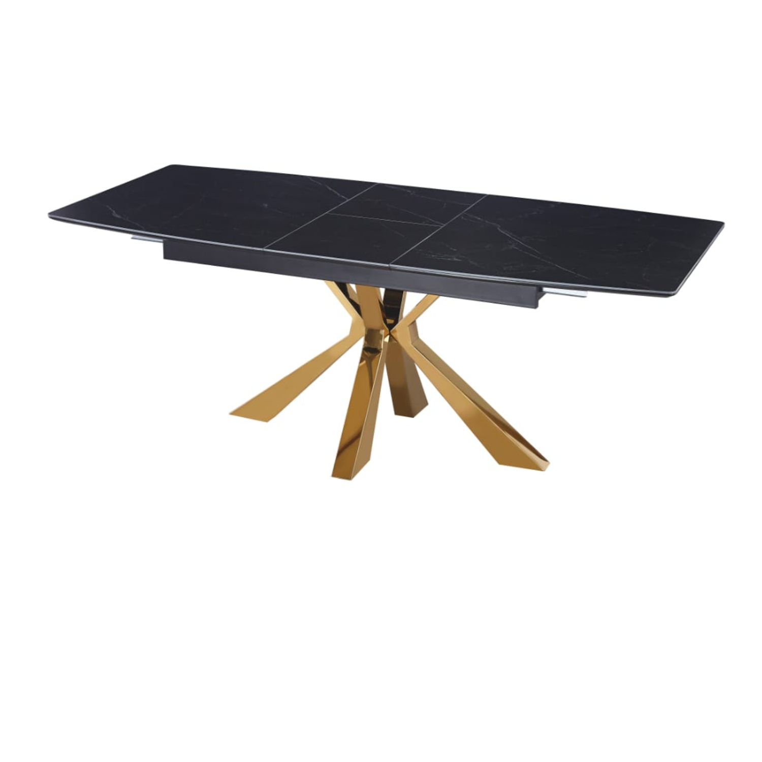 Table a manger extensible en marbre et pieds métallique