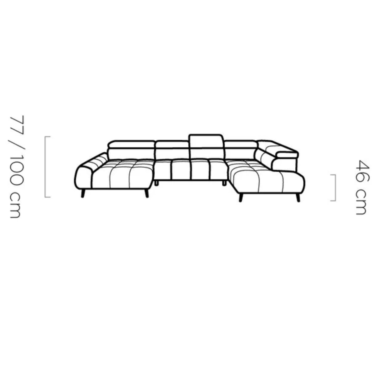Canapé d'angle moderne avec réglage électrique de la profondeur d'assise Le canapé d'angle