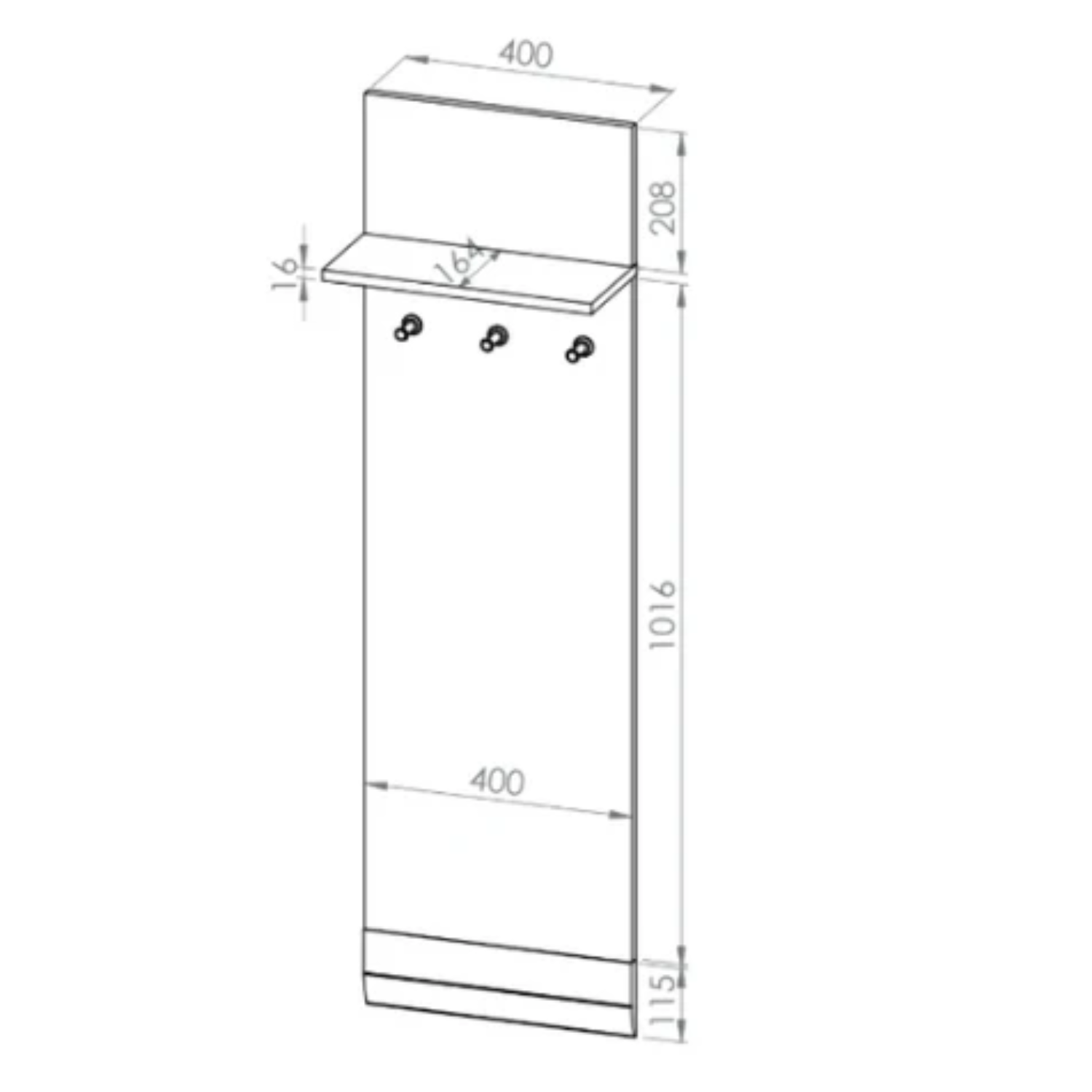 Cintre en Pin des Neiges et MDF Gris Neuf avec Bordure ABS