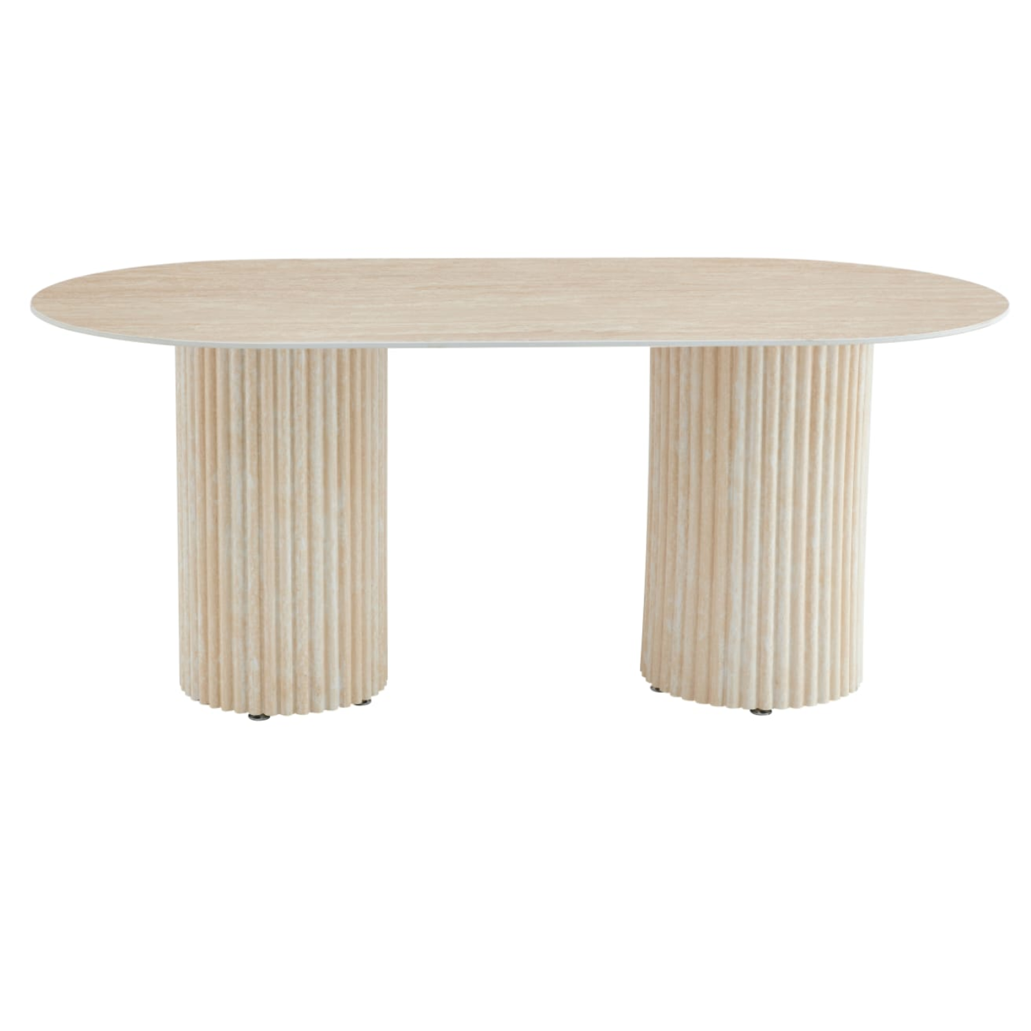 Table à Manger –Plateau Céramique Travertin ou Moka, Pieds Métal – Élégance Moderne 180x90 cm
