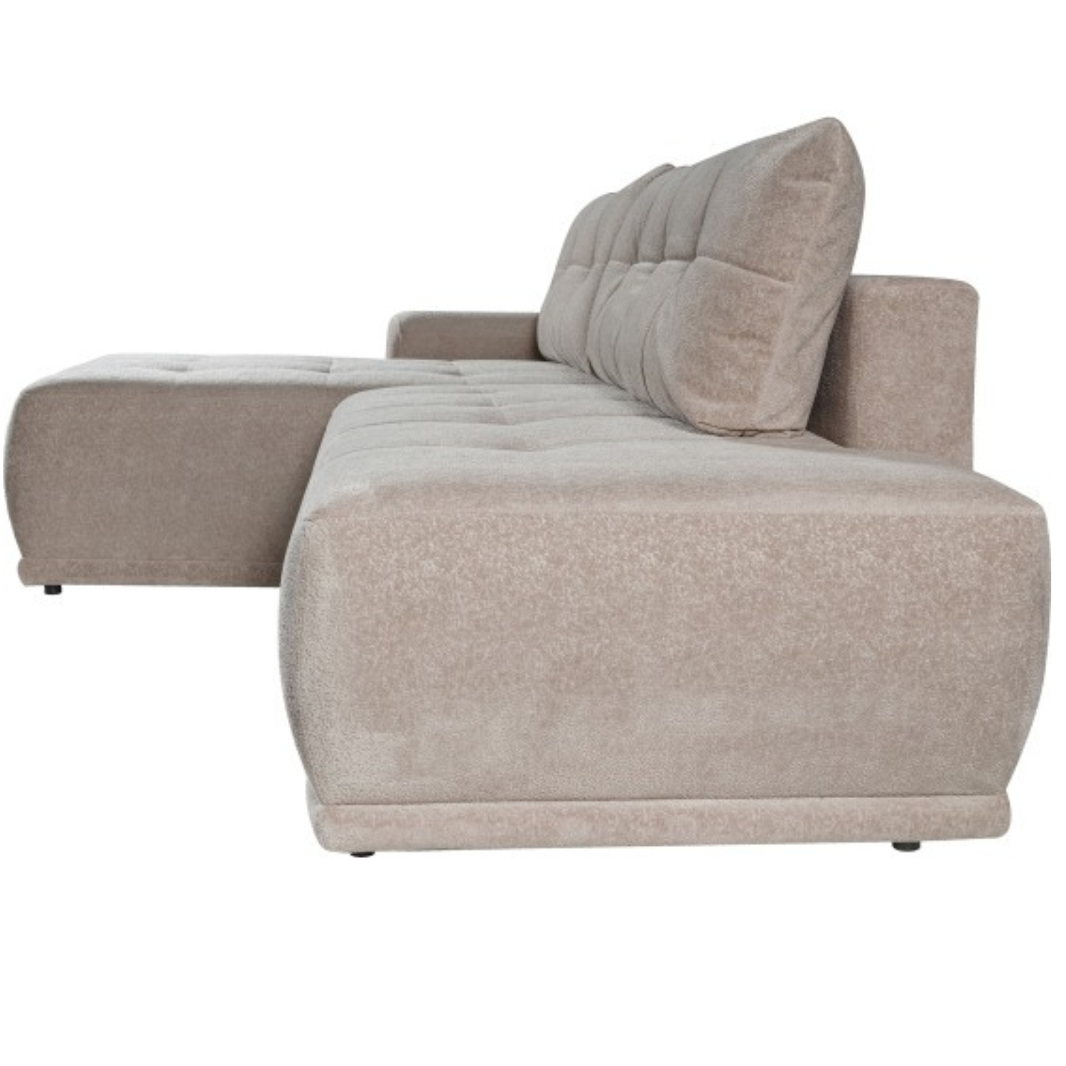 Canapé d’angle droit extensible avec rangement – 283 cm – Beige clair