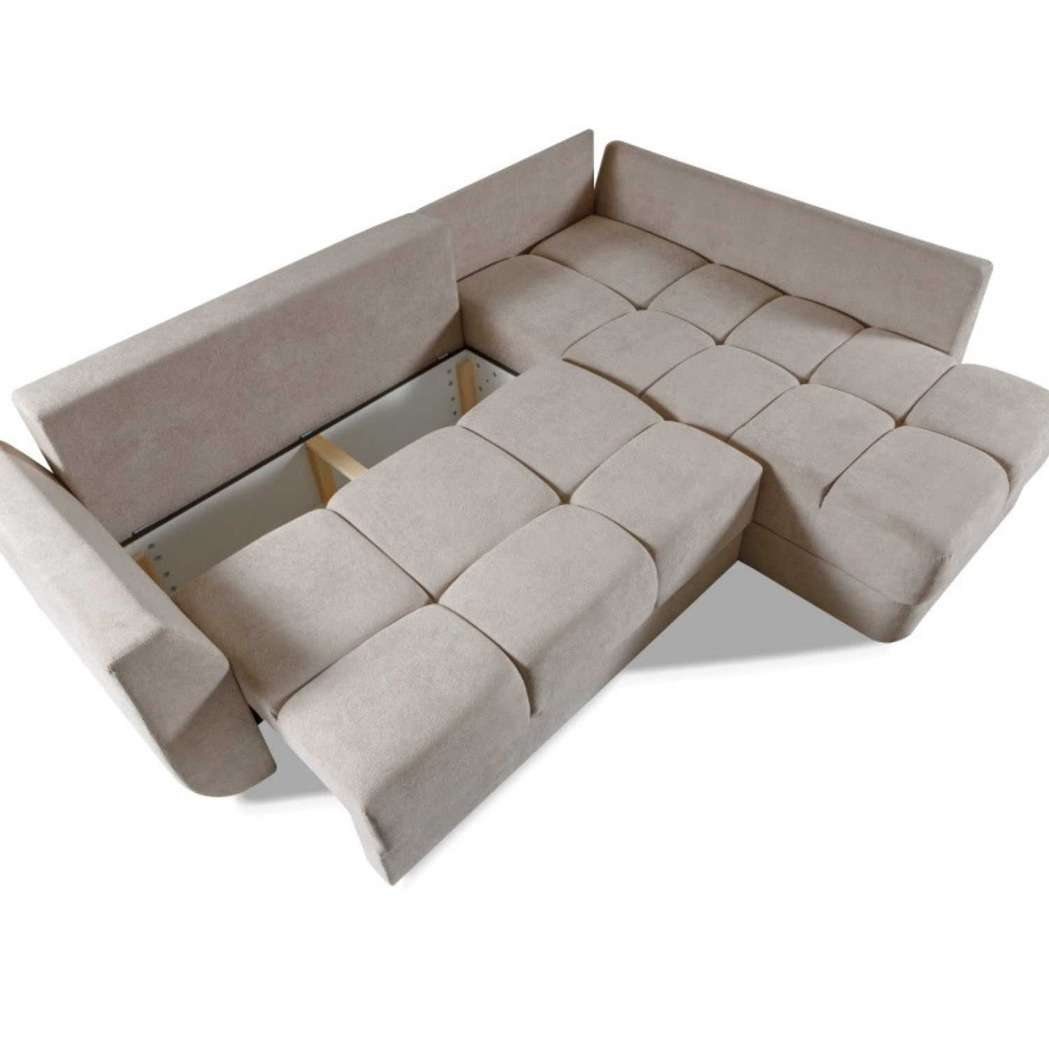 Canapé d’angle convertible avec rangement – 258 cm – Tissu Gerra 15
