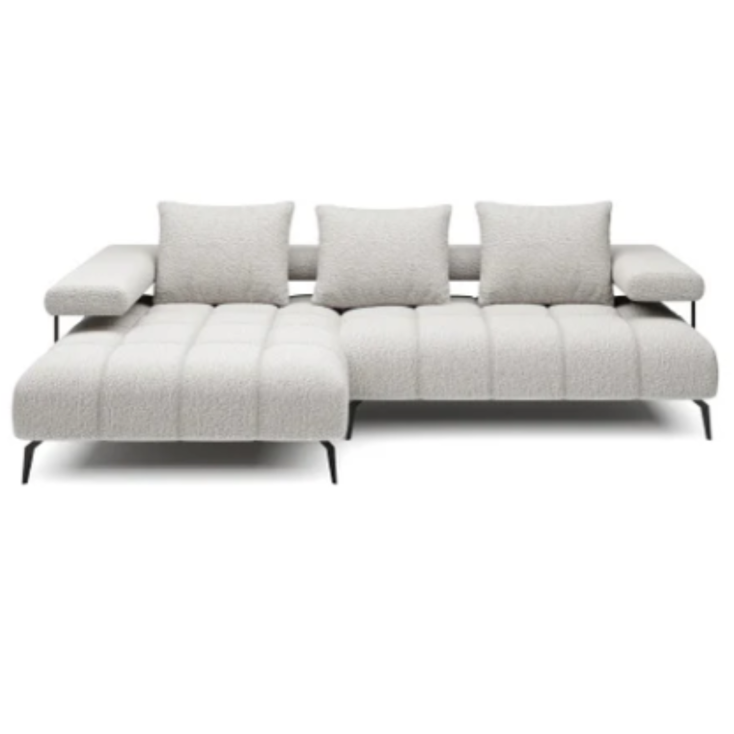 Canapé d’angle moderne avec réglage électrique de la profondeur d’assise