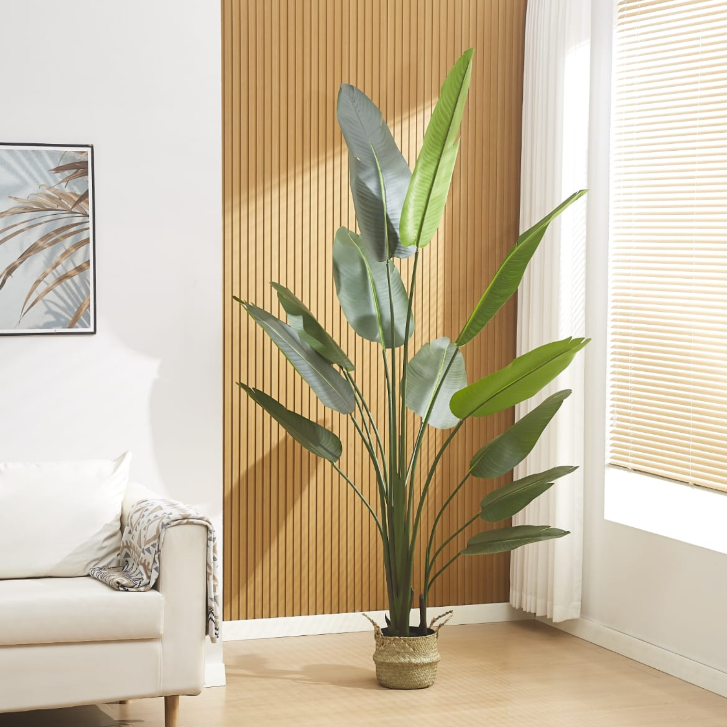 Plante Artificielle Strelitzia Oiseau de Paradis – 210 cm avec Pot