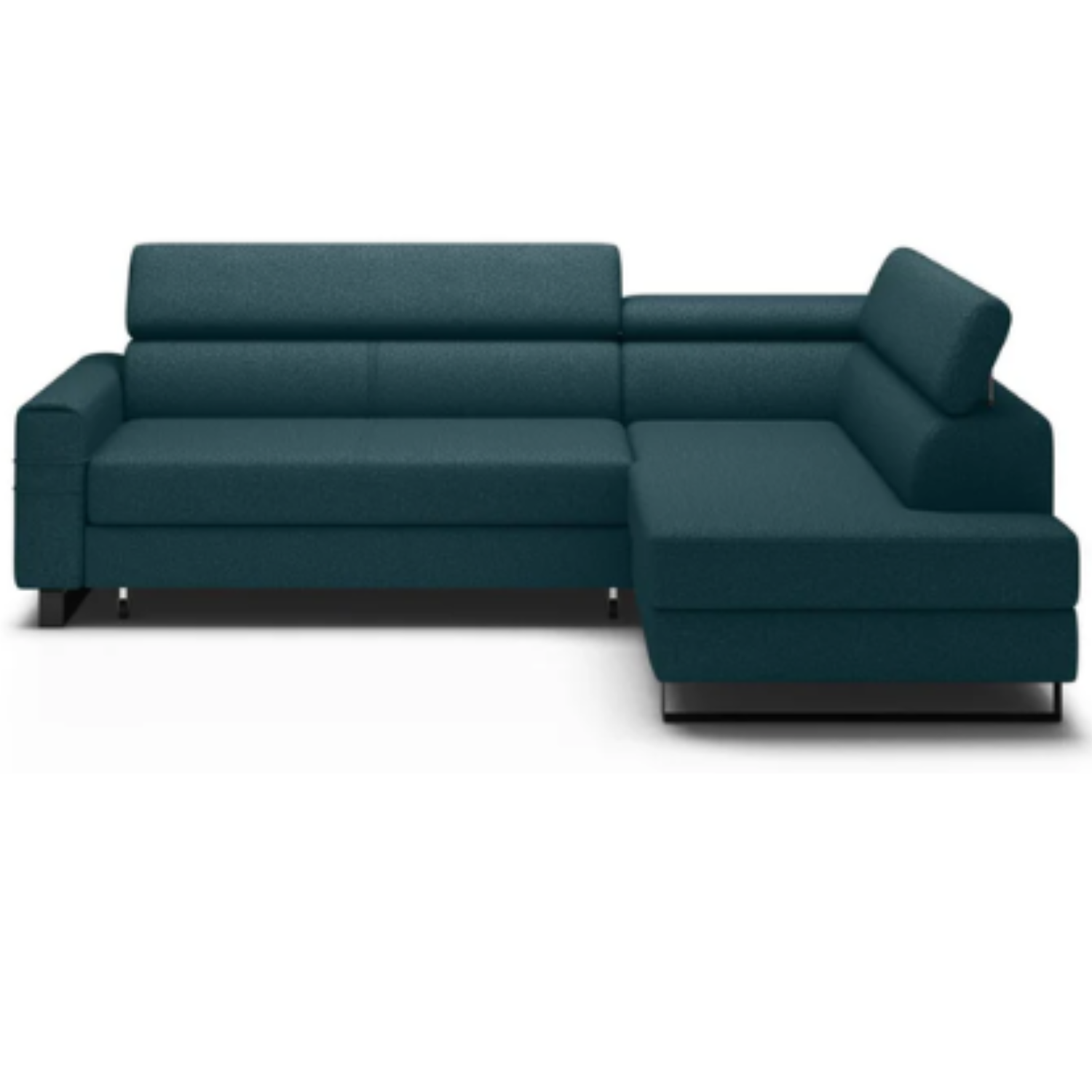 Canapé d'angle moderne avec système DELFIN, fonction lit et appuis-tête mobiles