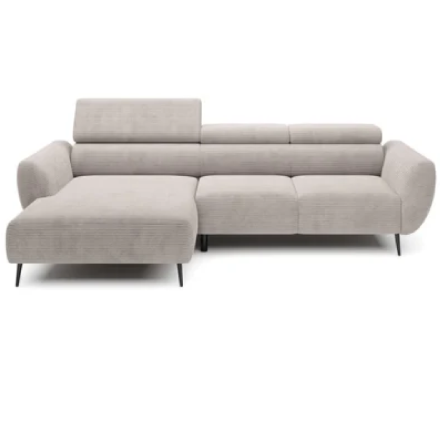 Canapé d’angle beige avec Assise extensible électrique