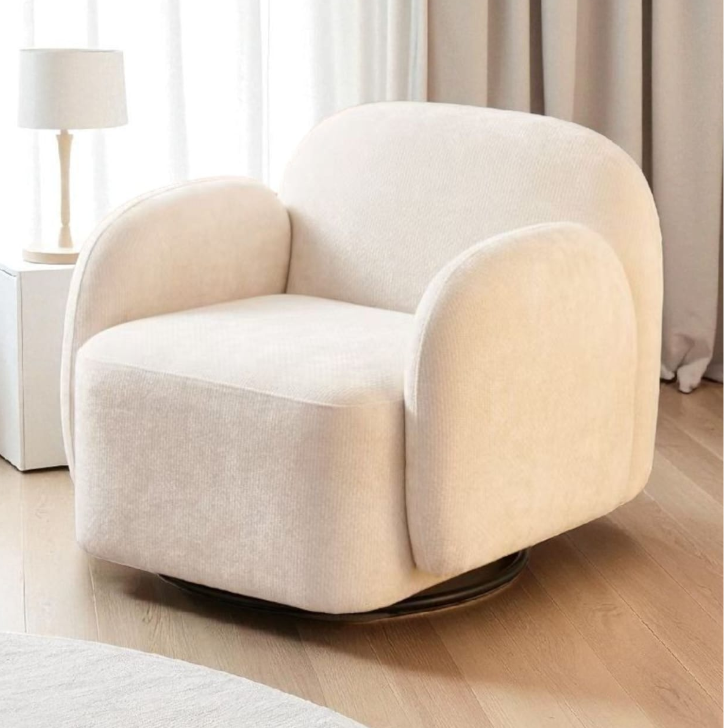 Chaise en Velours Beige Taupe – Pied Métal Noir – L.75 x P.75 x H.70 cm