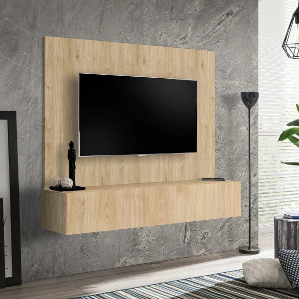 FLY B wall unit with a panel, hickory Jackson — vue 2