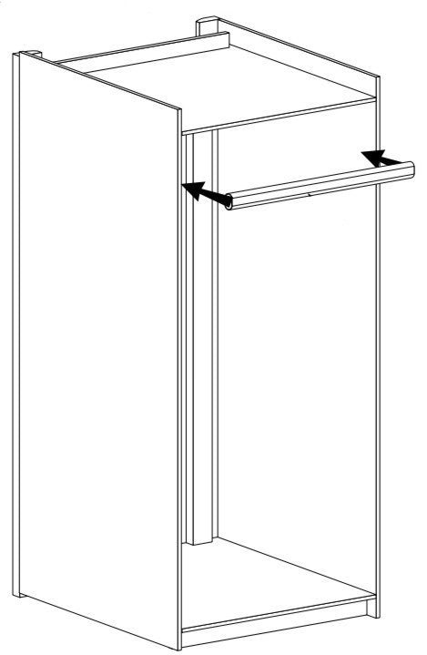 Armoire Simple et Spacieuse à Porte Unique avec Façade Blanche Brillante - Decora Home