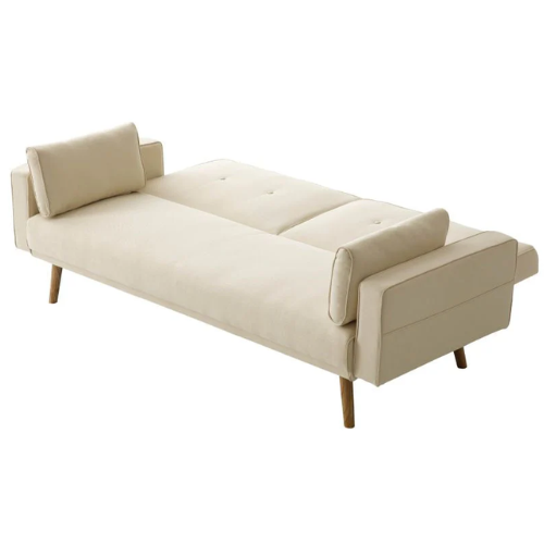 Canapé droit 3 places scandinave convertible en tissu
