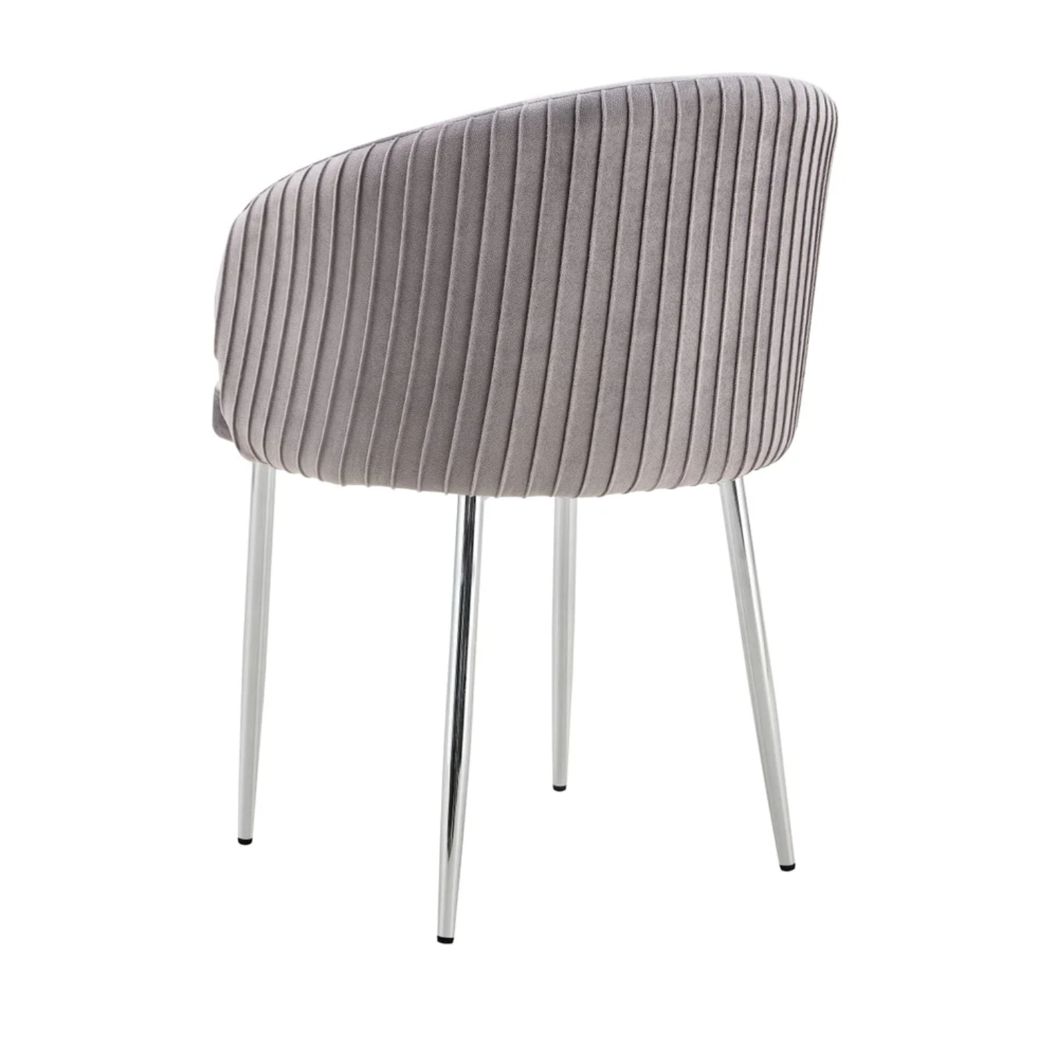 Chaise avec assise en velours et piètement en acier