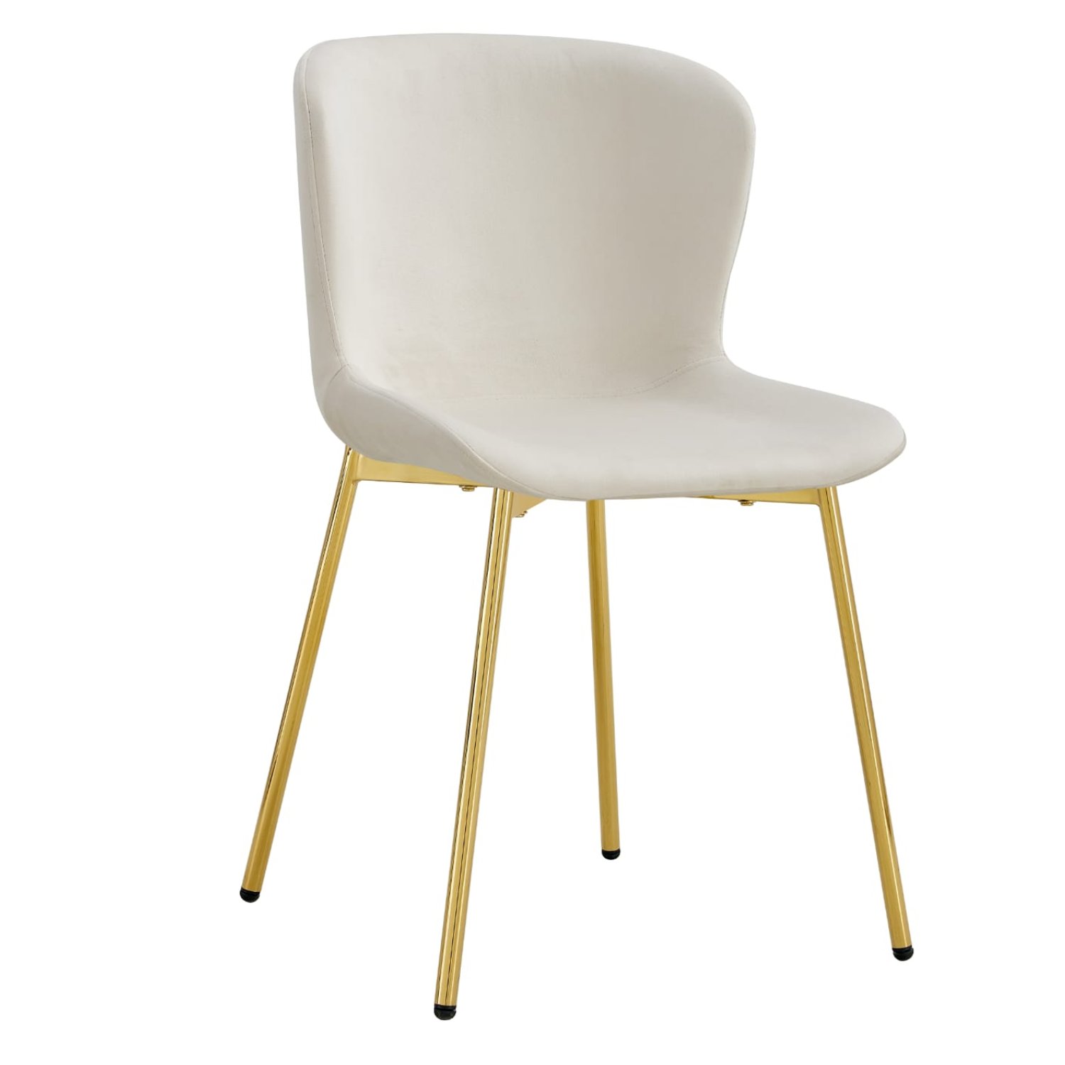 Chaise en Assise velours avec structure métallique dorée, style moderne