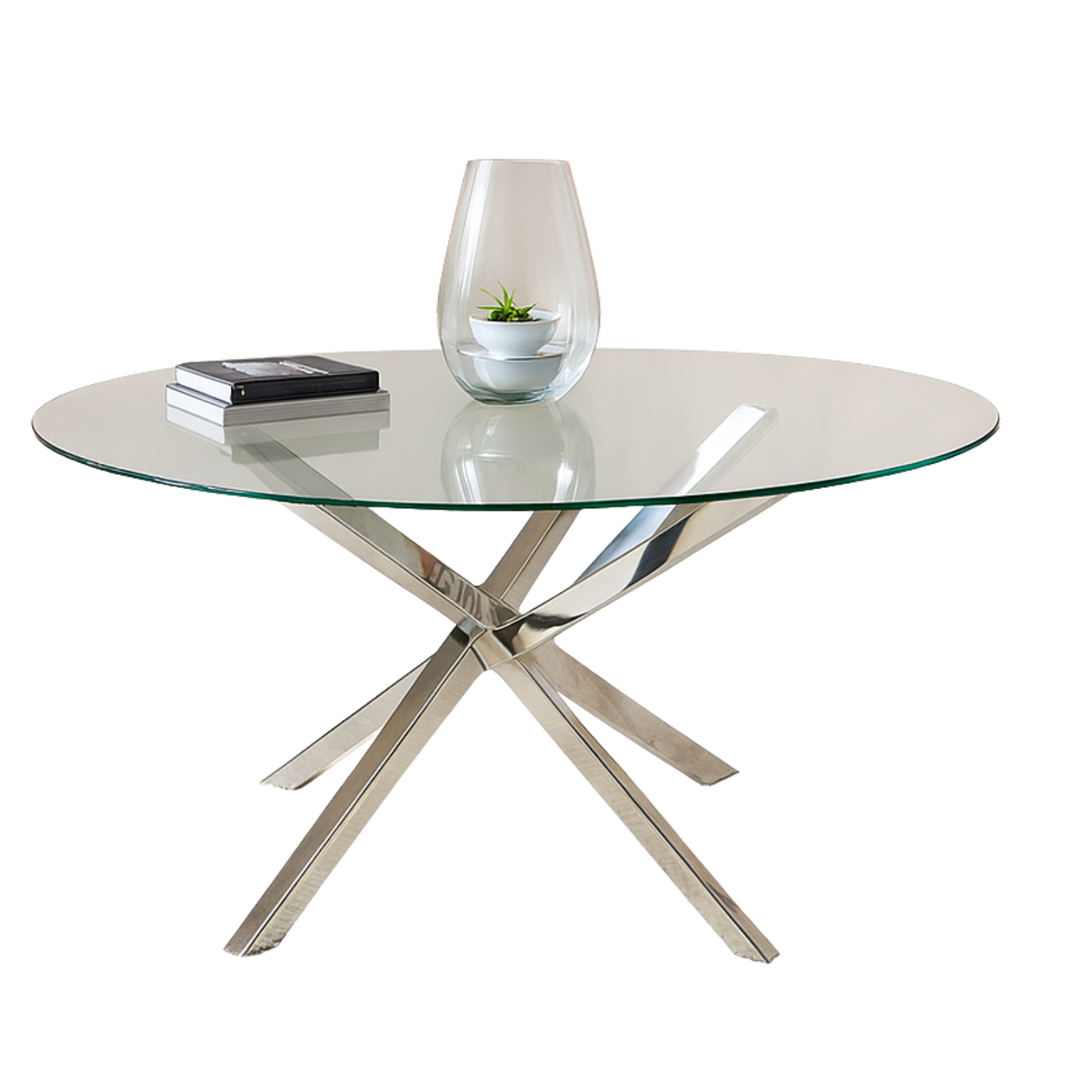 Table Basse Ronde en Verre ou Effet Marbre avec Structure Dorée ou Argentée