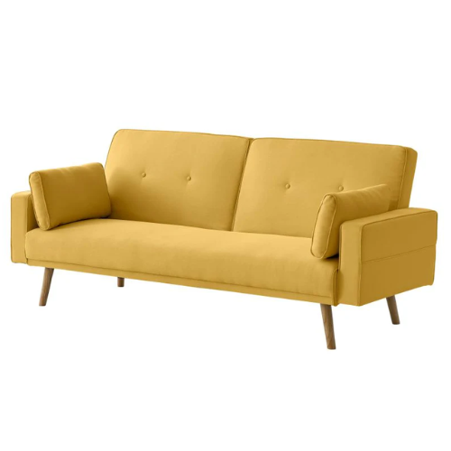 Canapé droit 3 places scandinave convertible en tissu