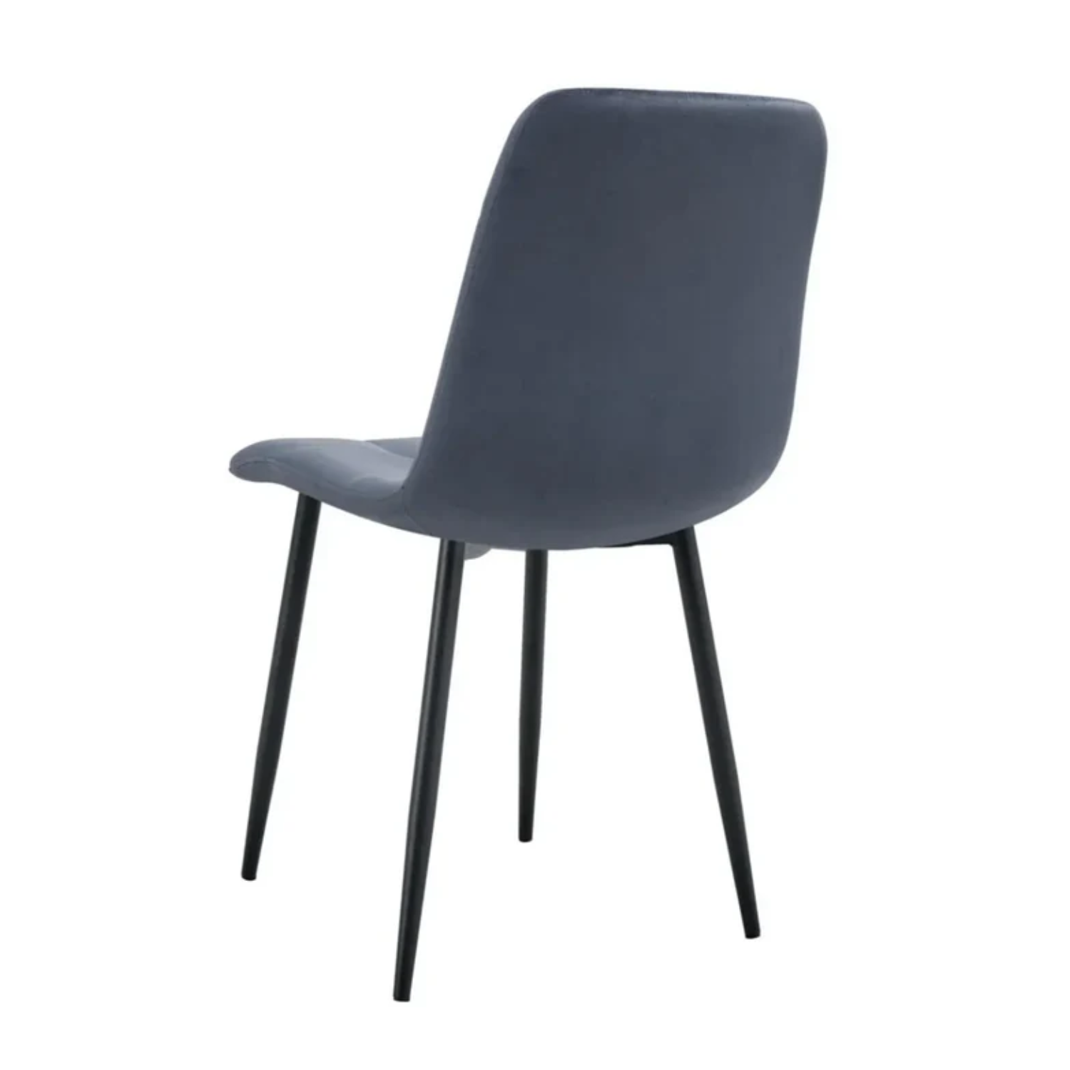 Chaise avec assise en tissu velours et piètement en acier