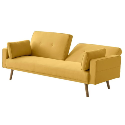 Canapé droit 3 places scandinave convertible en tissu