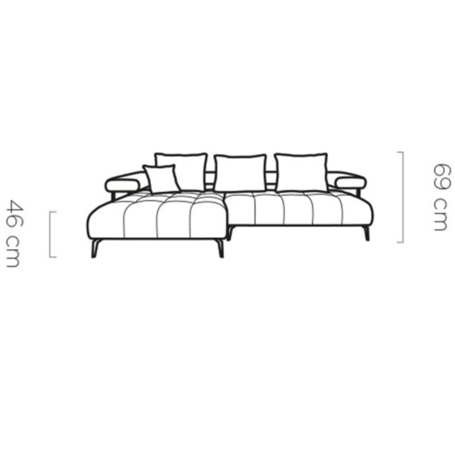 Canapé d’angle moderne avec réglage électrique de la profondeur d’assise