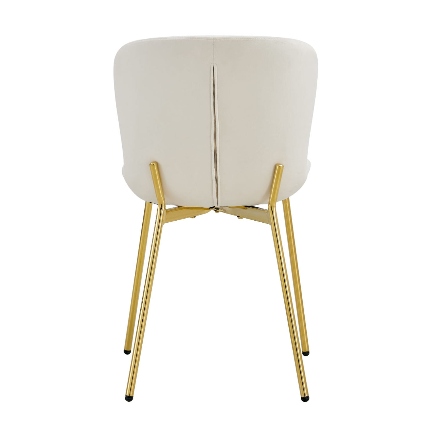 Chaise en Assise velours avec structure métallique dorée, style moderne